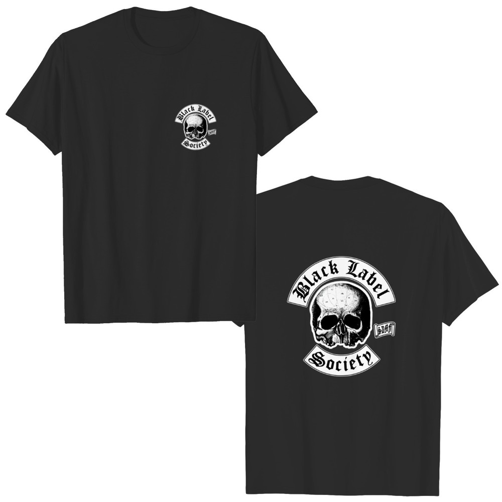 Black Label Society Unisex Tshirt Skull Logo Pocket Black Back 2 Sided Shirt